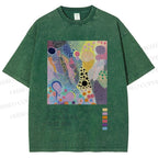 Unisex Yayoi Kusama Dots Graffiti Printed Washed Tee