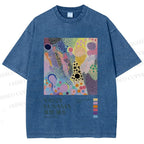 Unisex Yayoi Kusama Dots Graffiti Printed Washed Tee