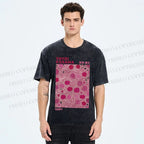 Unisex Yayoi Kusama Pink Dots Printed Washed Tee