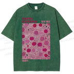 Unisex Yayoi Kusama Pink Dots Printed Washed Tee