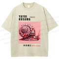 Unisex Yayoi Kusama Polka Dot Snail Printed Washed Tee