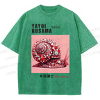 Unisex Yayoi Kusama Polka Dot Snail Printed Washed Tee