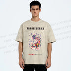 Unisex Yayoi Kusama Flowers Fish Printed Washed Tee