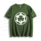 Unisex Classic Cotton Four-Leaf Clover Printed Folded T-shirt