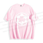 Unisex Classic Cotton Four-Leaf Clover Printed Folded T-shirt