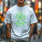 Unisex Classic Cotton Four-Leaf Clover Frog Printed Folded T-shirt