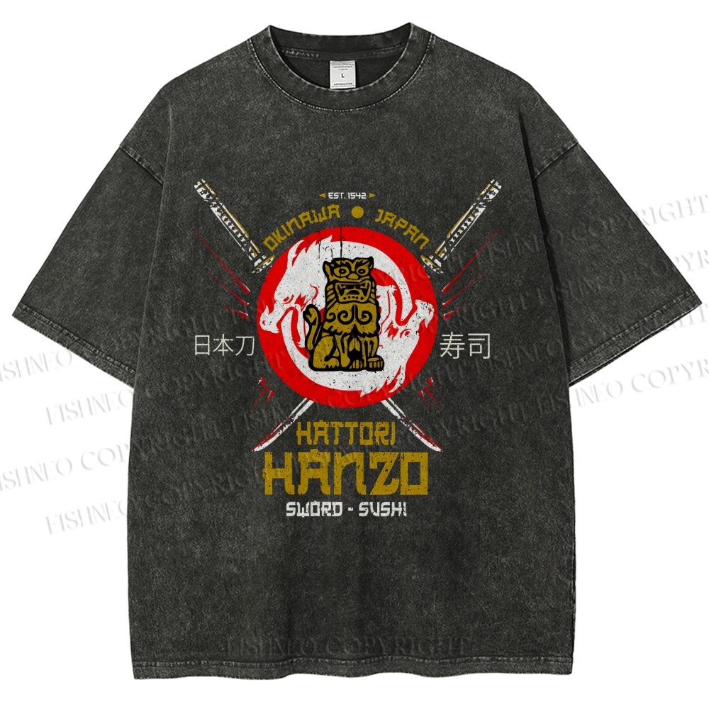Unisex Hattori Hanzo Printed Washed Tee