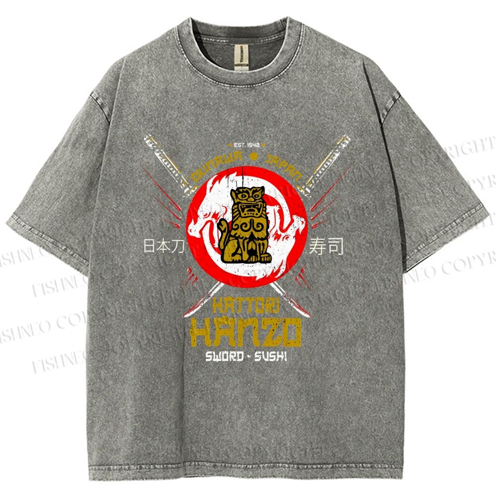 Unisex Hattori Hanzo Printed Washed Tee