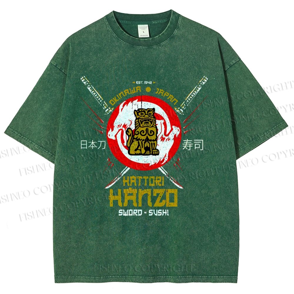 Unisex Hattori Hanzo Printed Washed Tee