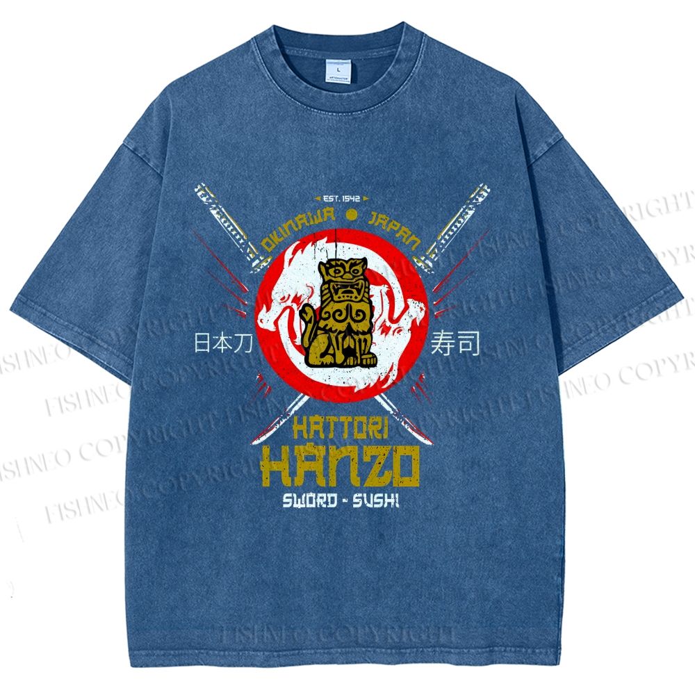 Unisex Hattori Hanzo Printed Washed Tee