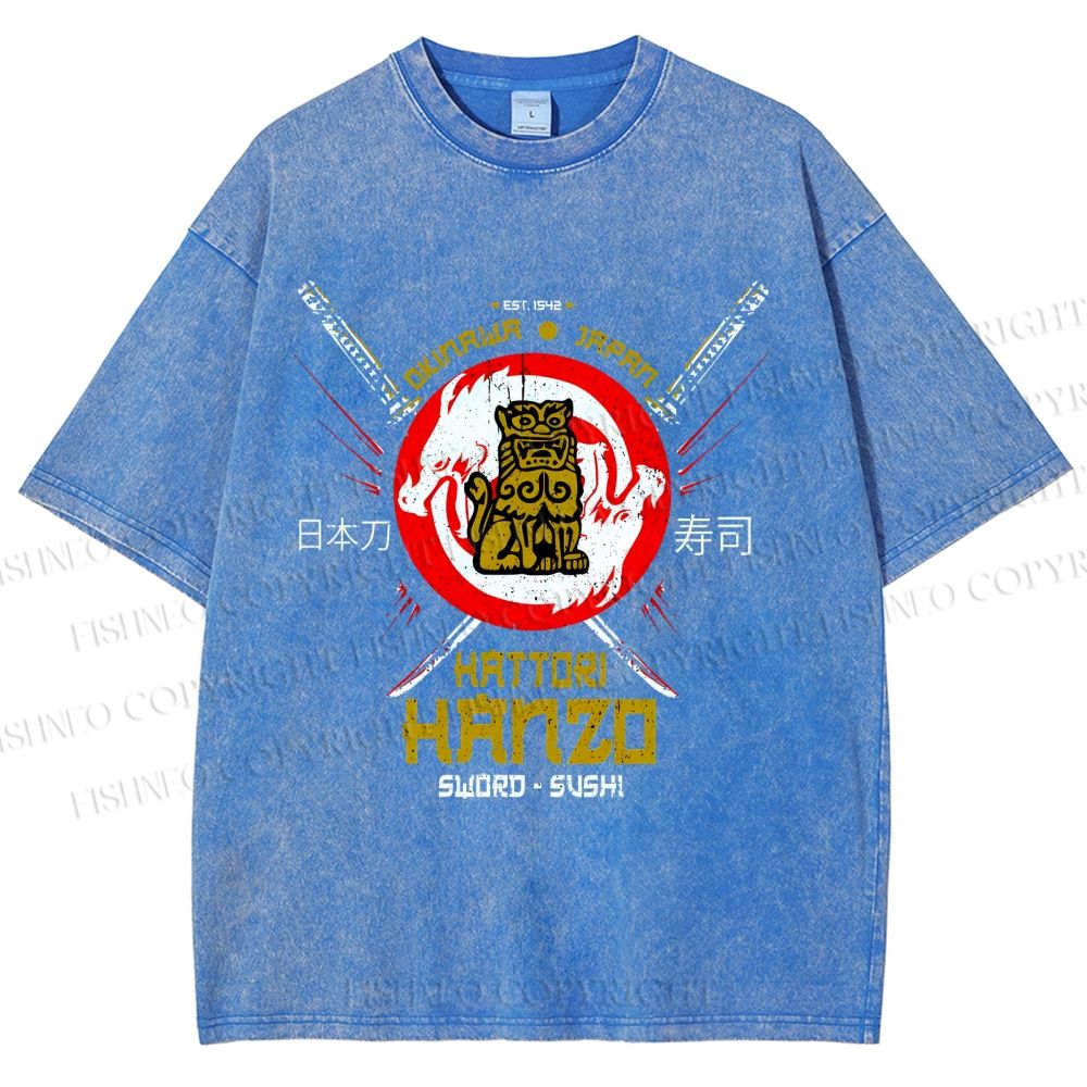 Unisex Hattori Hanzo Printed Washed Tee