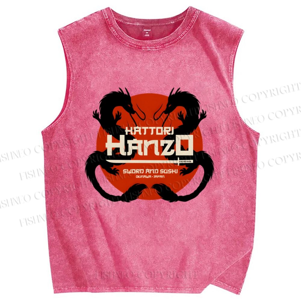 Unisex Hattori Hanzo Printed Washed Tank Top