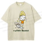 Unisex Yoshitomo Nara Vintage Breaker Printed Washed Tee