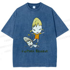 Unisex Yoshitomo Nara Vintage Breaker Printed Washed Tee