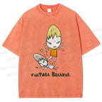 Unisex Yoshitomo Nara Vintage Breaker Printed Washed Tee