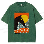 Unisex Yayoi Kusama Horse Printed Washed Tee