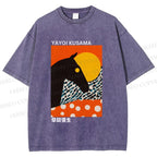 Unisex Yayoi Kusama Horse Printed Washed Tee