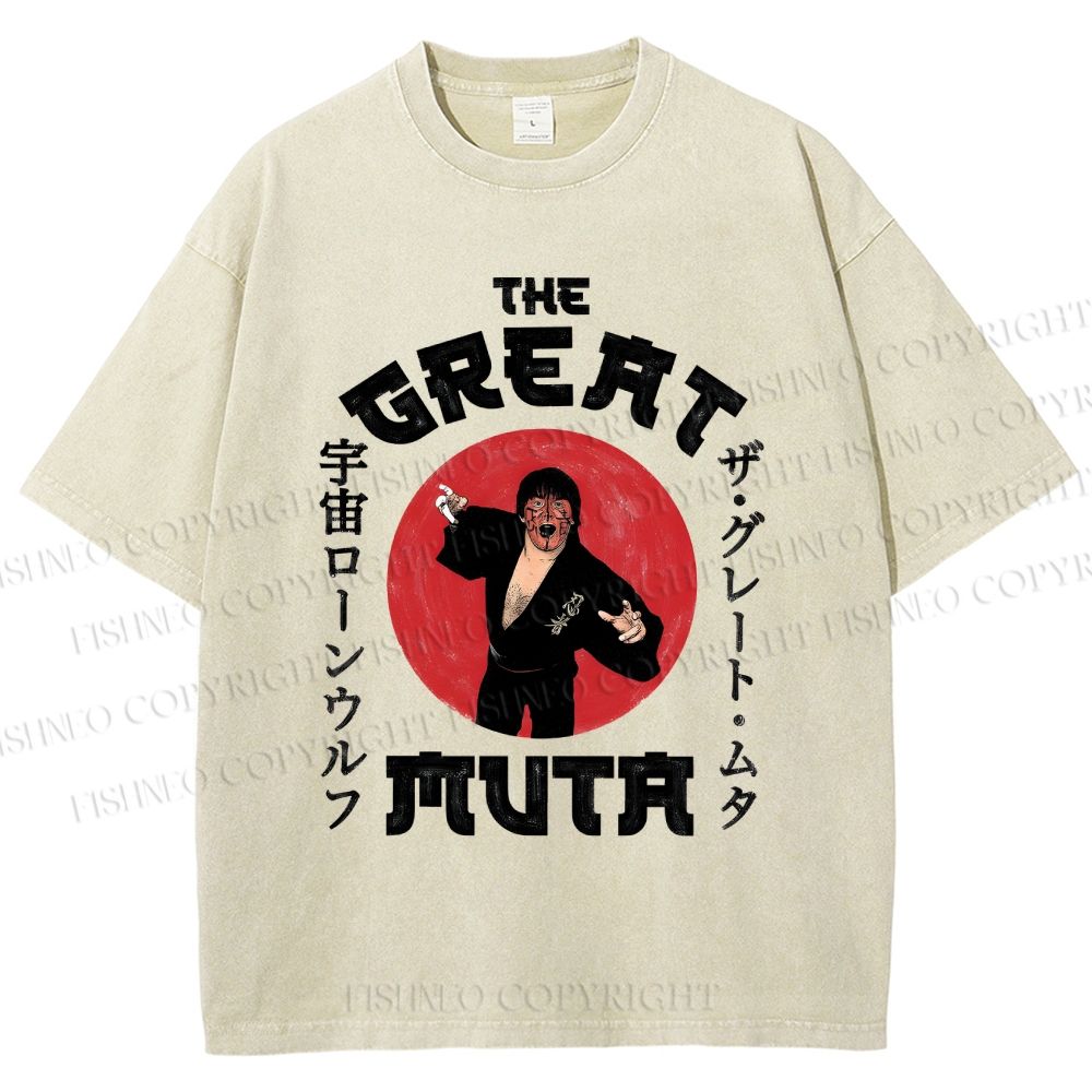 Unisex Keiji Mutoh The Great Muta Printed Washed Tee
