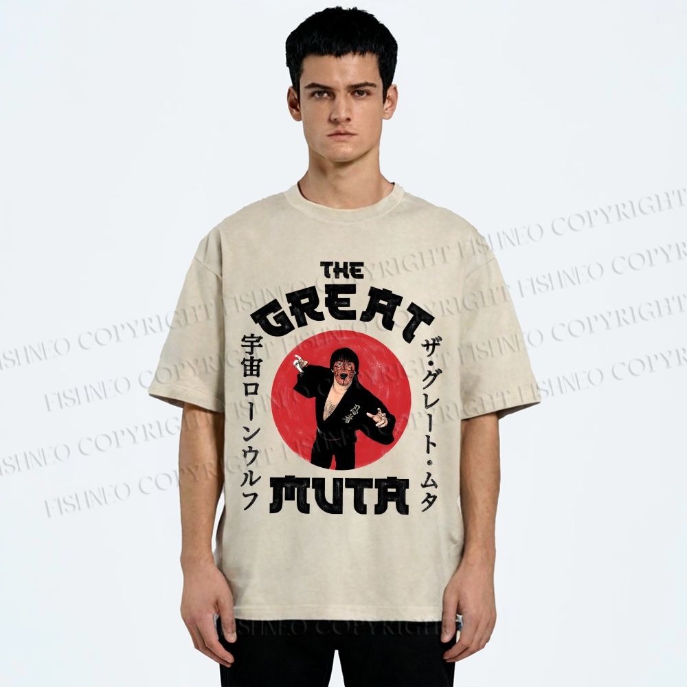 Unisex Keiji Mutoh The Great Muta Printed Washed Tee