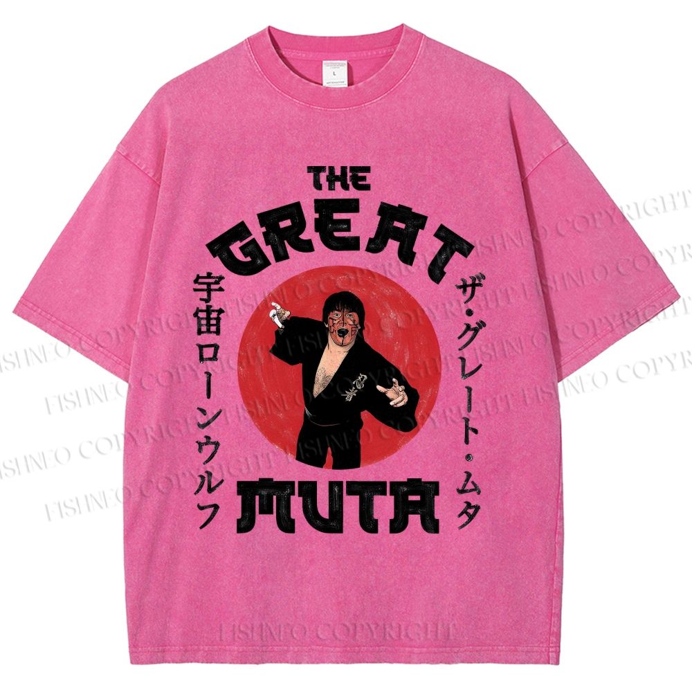 Unisex Keiji Mutoh The Great Muta Printed Washed Tee