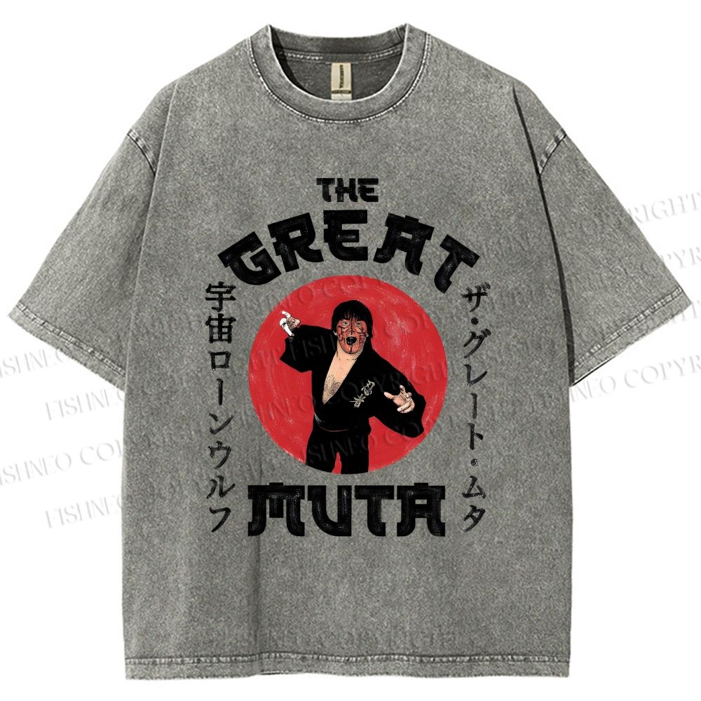 Unisex Keiji Mutoh The Great Muta Printed Washed Tee