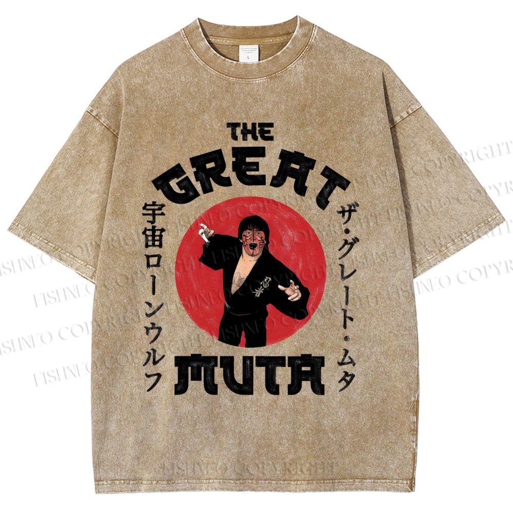 Unisex Keiji Mutoh The Great Muta Printed Washed Tee
