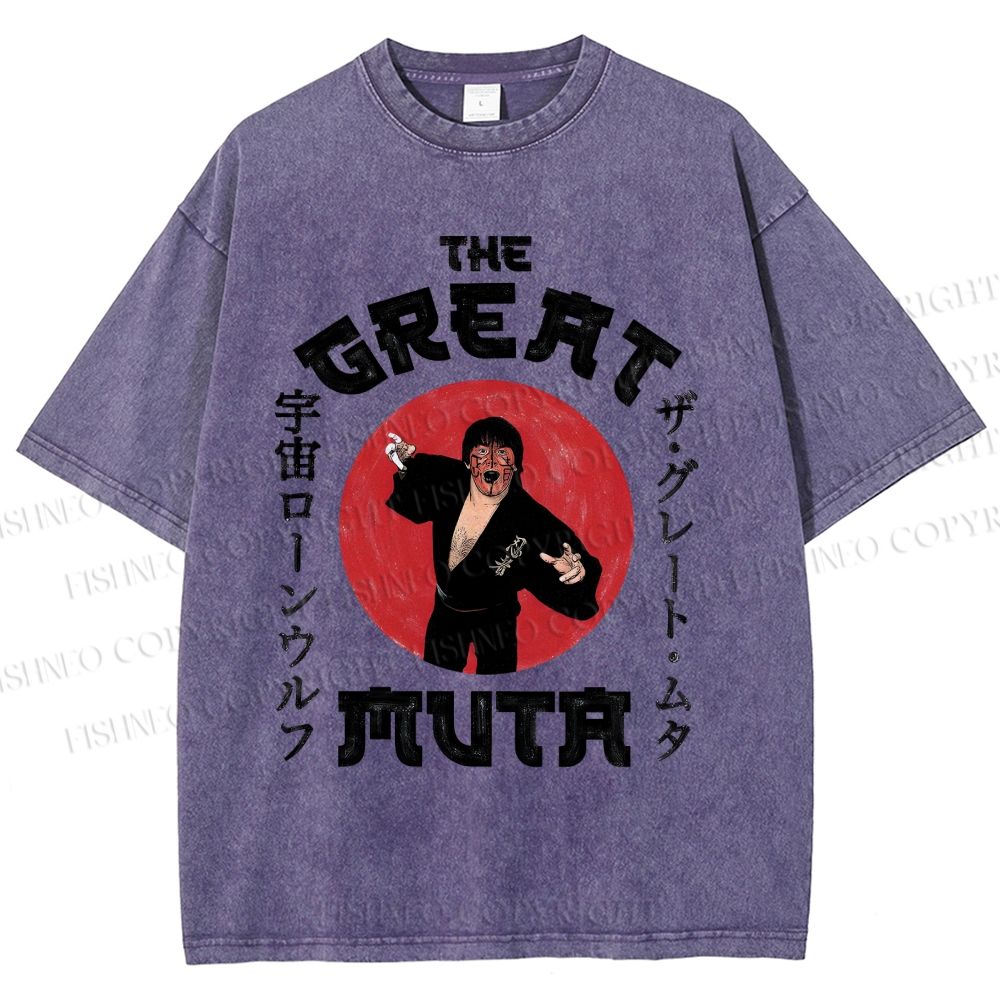 Unisex Keiji Mutoh The Great Muta Printed Washed Tee