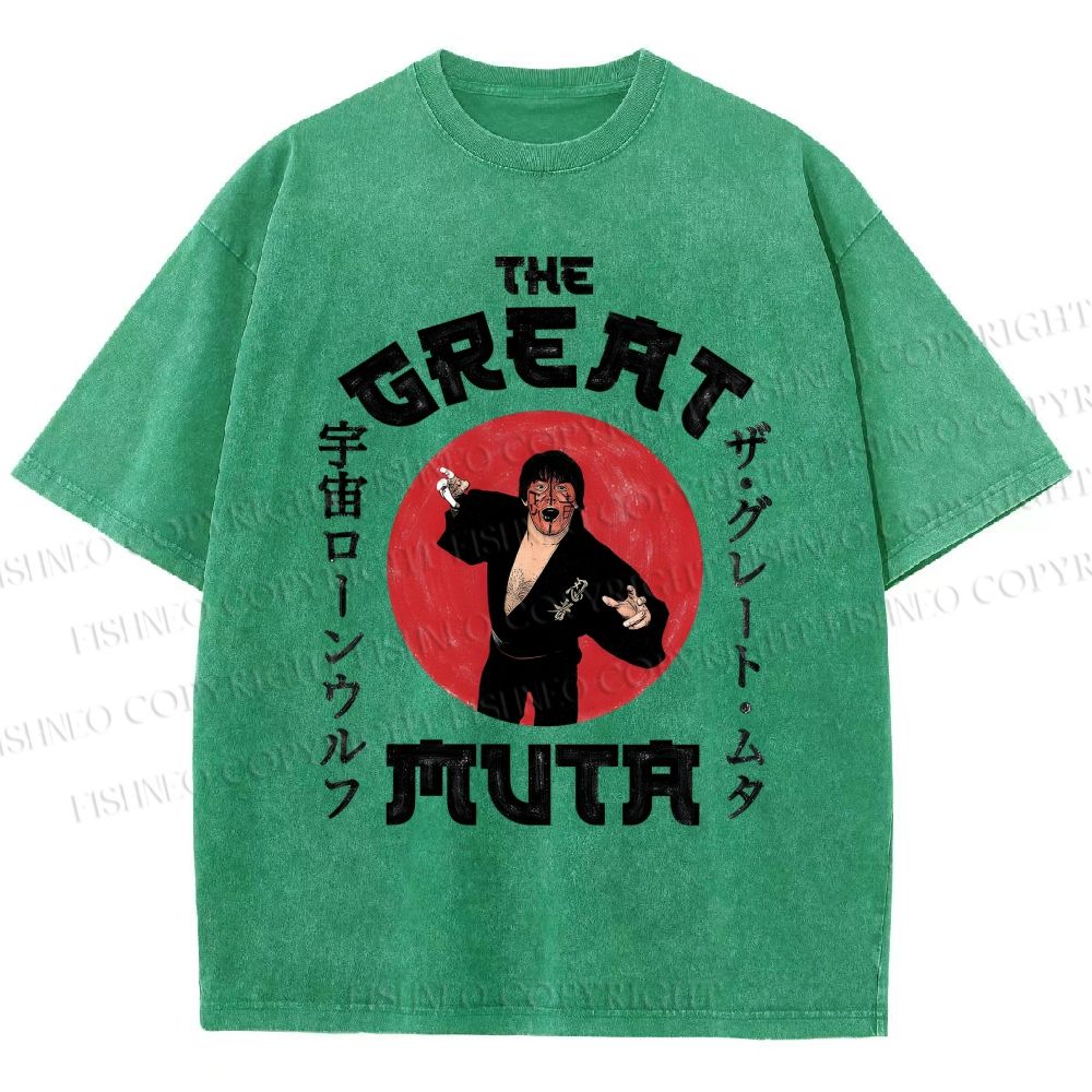 Unisex Keiji Mutoh The Great Muta Printed Washed Tee