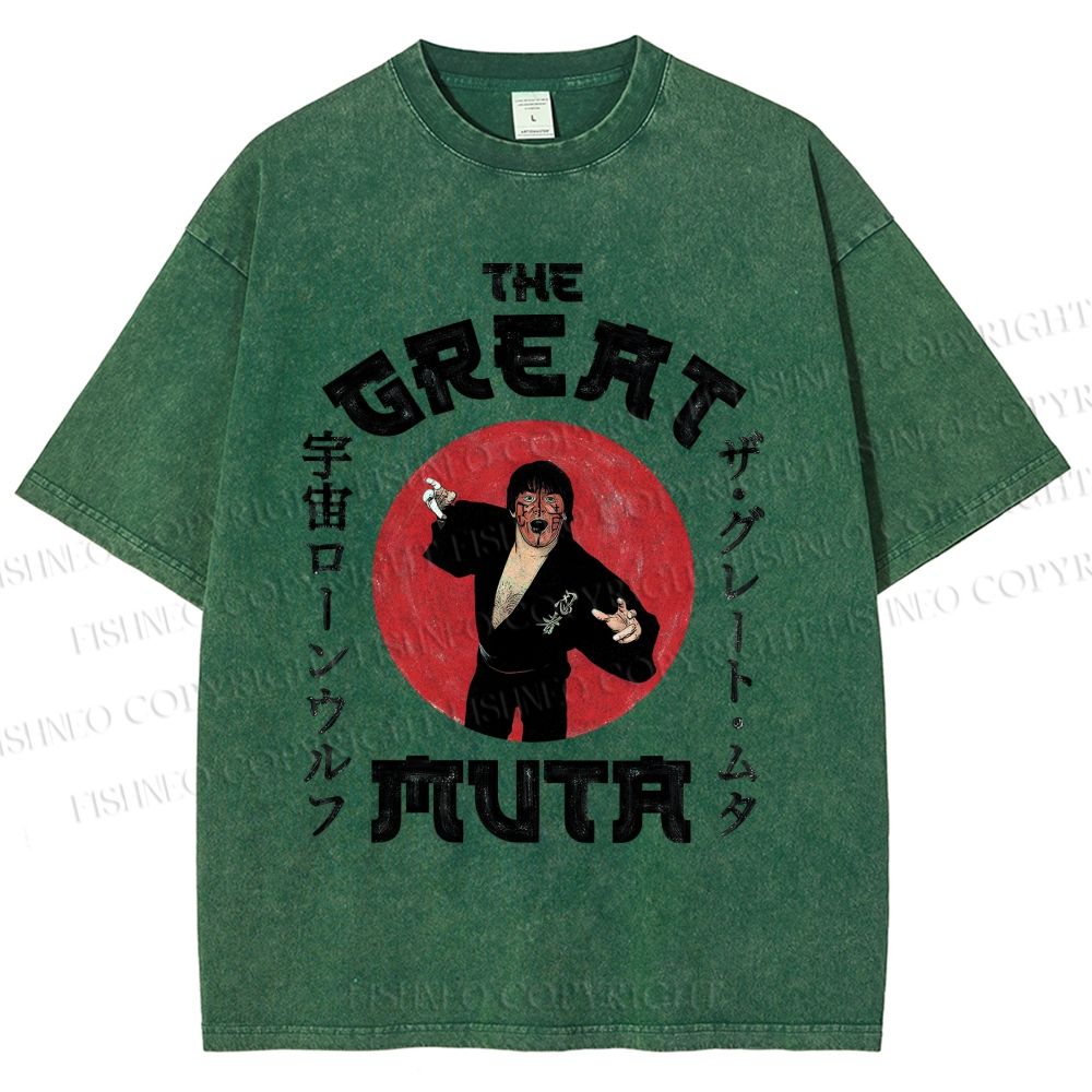 Unisex Keiji Mutoh The Great Muta Printed Washed Tee