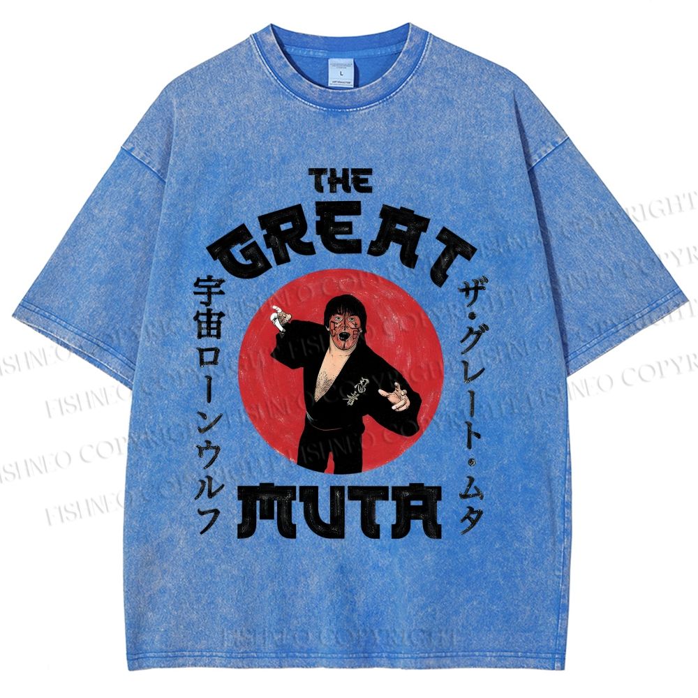 Unisex Keiji Mutoh The Great Muta Printed Washed Tee