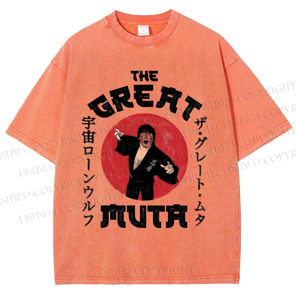Unisex Keiji Mutoh The Great Muta Printed Washed Tee