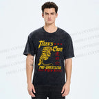 Unisex Tiger's Cave Printed Washed Tee