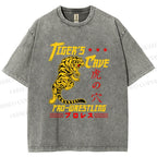 Unisex Tiger's Cave Printed Washed Tee