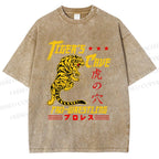 Unisex Tiger's Cave Printed Washed Tee