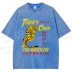 Unisex Tiger's Cave Printed Washed Tee