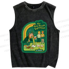 Unisex The Very Drunk Leprechaun St. Patrick Printed Washed Tank Top