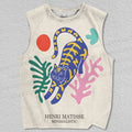Unisex Minimalist Tiger Printed Tank Top