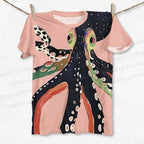 Unisex Octopus Printed Classic T-shirt