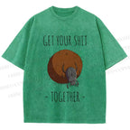 Unisex Dung Beetle Get Your Shit Together Printed Washed Tee