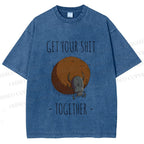 Unisex Dung Beetle Get Your Shit Together Printed Washed Tee
