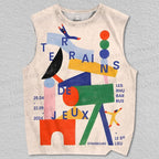 Unisex Geometric Playground Printed Tank Top