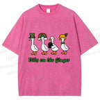 Unisex Dibs on the Ginger Geese in St. Patrick's Day Printed Washed Tee