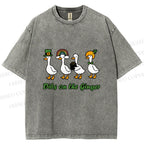 Unisex Dibs on the Ginger Geese in St. Patrick's Day Printed Washed Tee