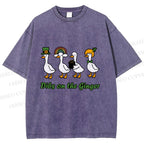 Unisex Dibs on the Ginger Geese in St. Patrick's Day Printed Washed Tee