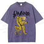 Unisex Be Fearless Leopard Printed Washed Tee