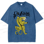 Unisex Be Fearless Leopard Printed Washed Tee