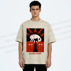 Unisex Blind Spot Wolf Printed Washed Tee
