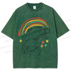 Unisex Don't Stop Imagining Horse Printed Washed Tee