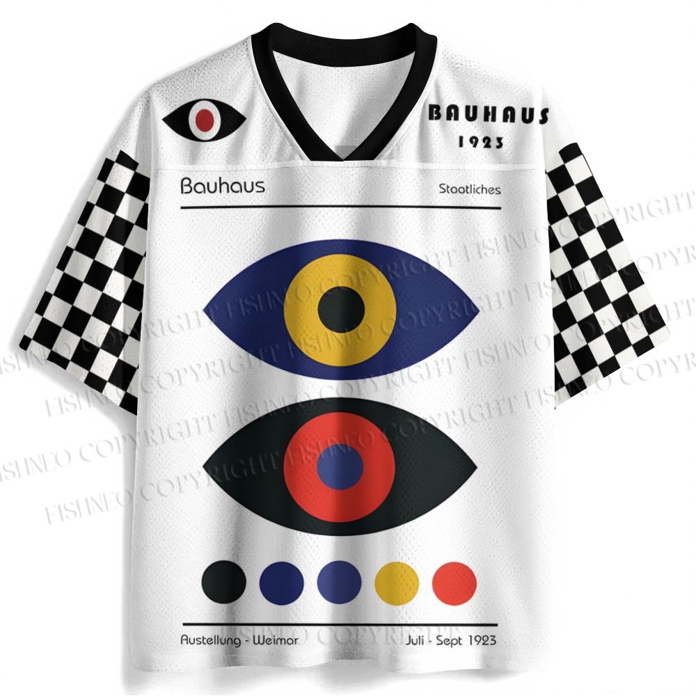 Bauhaus Geometric Eyes Printed Jersey Shirts