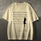 Cat and Musical notation Classic T-Shirt
